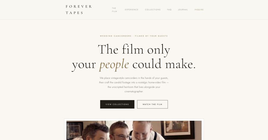 forevertapes.com — Wedding Brand — website designed and built by Eternal Seconds Creative