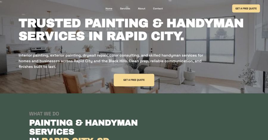 Natural Painting Company — website designed and built by Eternal Seconds Creative